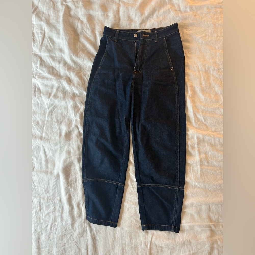 Everlane Dark Blue Utility Barrel Jeans 24